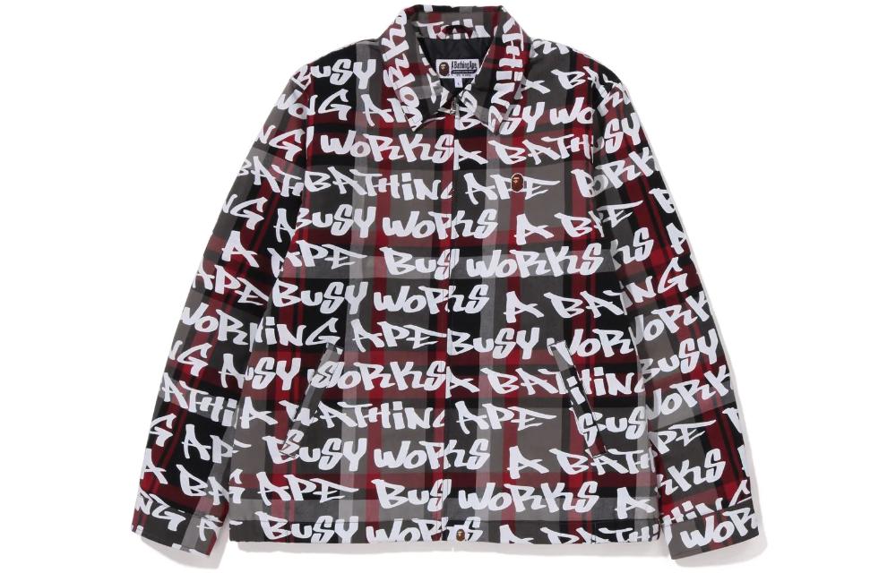 BAPE FW22 Graffiti Letter Print Plaid Zip-Up Long Sleeve Jacket Men’s. 1I80-141-008 圖 2