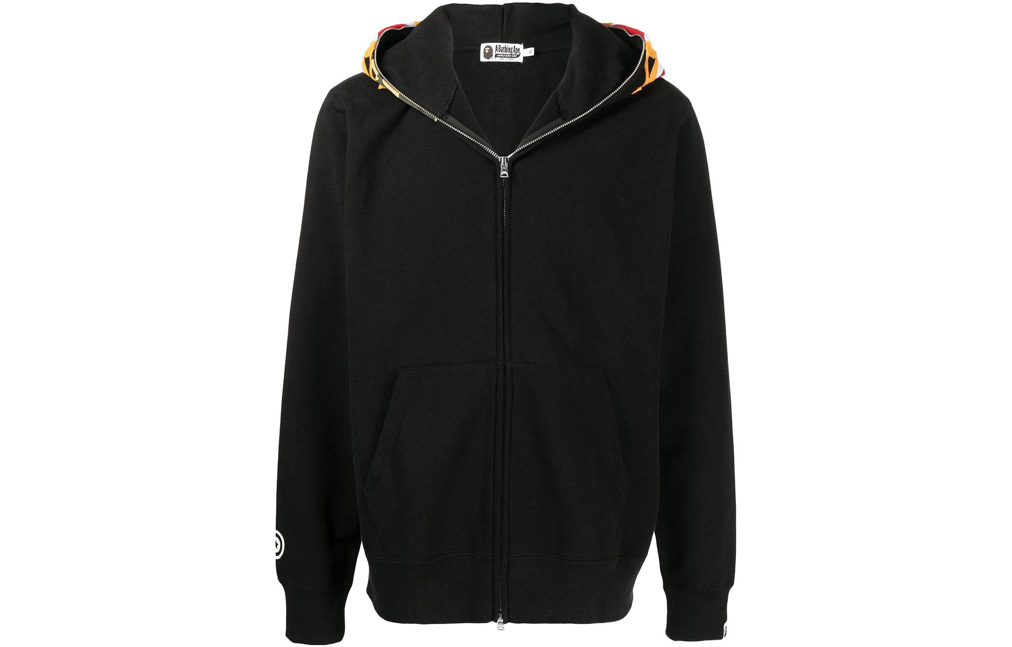 BAPE FW22 Graphic Print Full-Zip Hoodie Jacket Black 001ZPI301014M