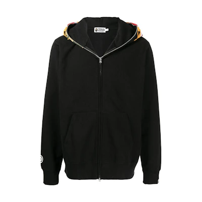 BAPE FW22 Graphic Print Full-Zip Hoodie Jacket Black 001ZPI301014M
