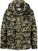 BAPE FW22 Green Camo Print Puffer Long Sleeve Hoodie Jacket 001HJH801010 BAPE FW22 Green Camo Print Puffer Long Sleeve Hoodie Jacket 001HJH801010