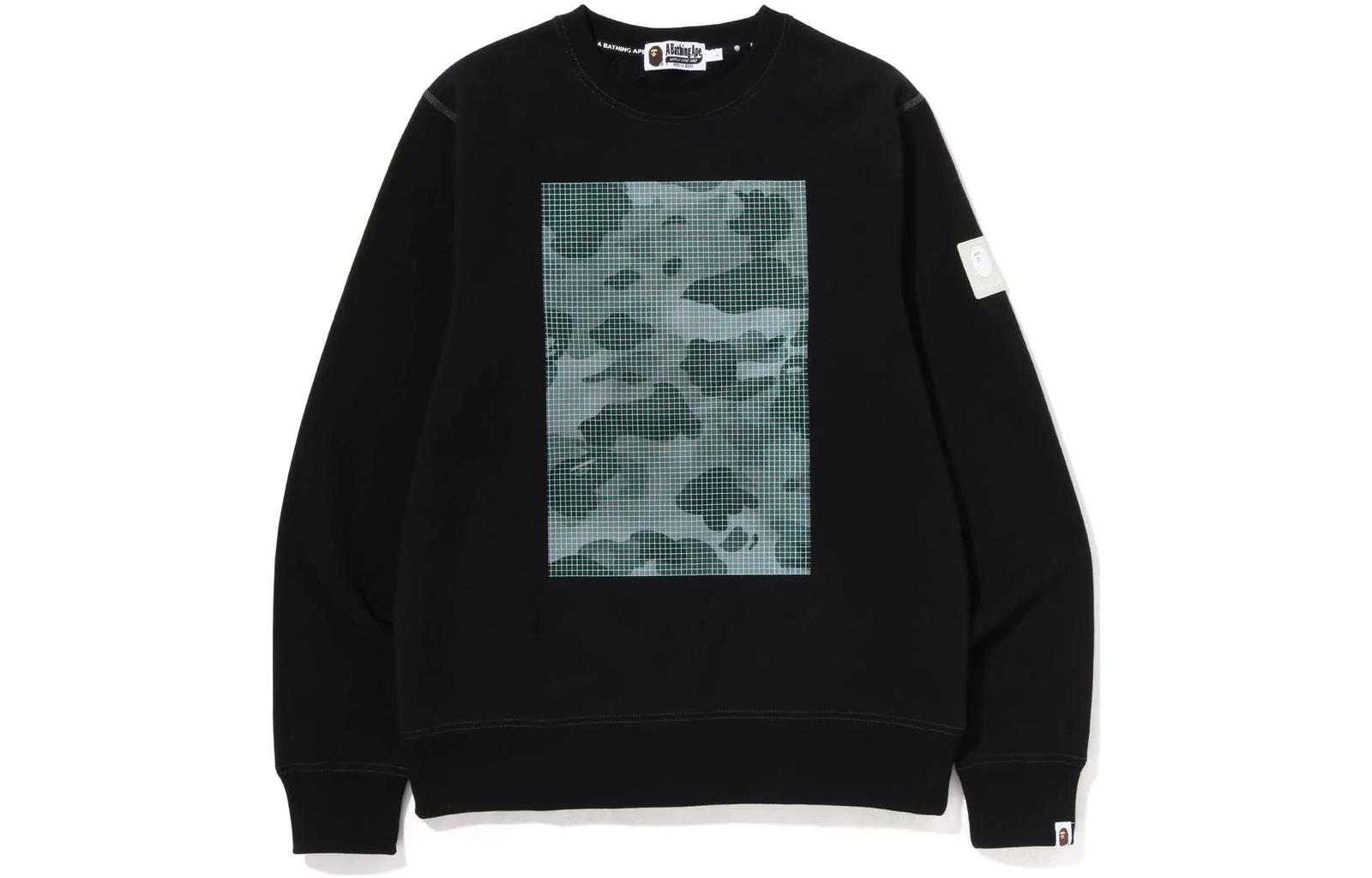 BAPE FW22 Grid Camo Crewneck Pullover Sweatshirt 1I80-113-006