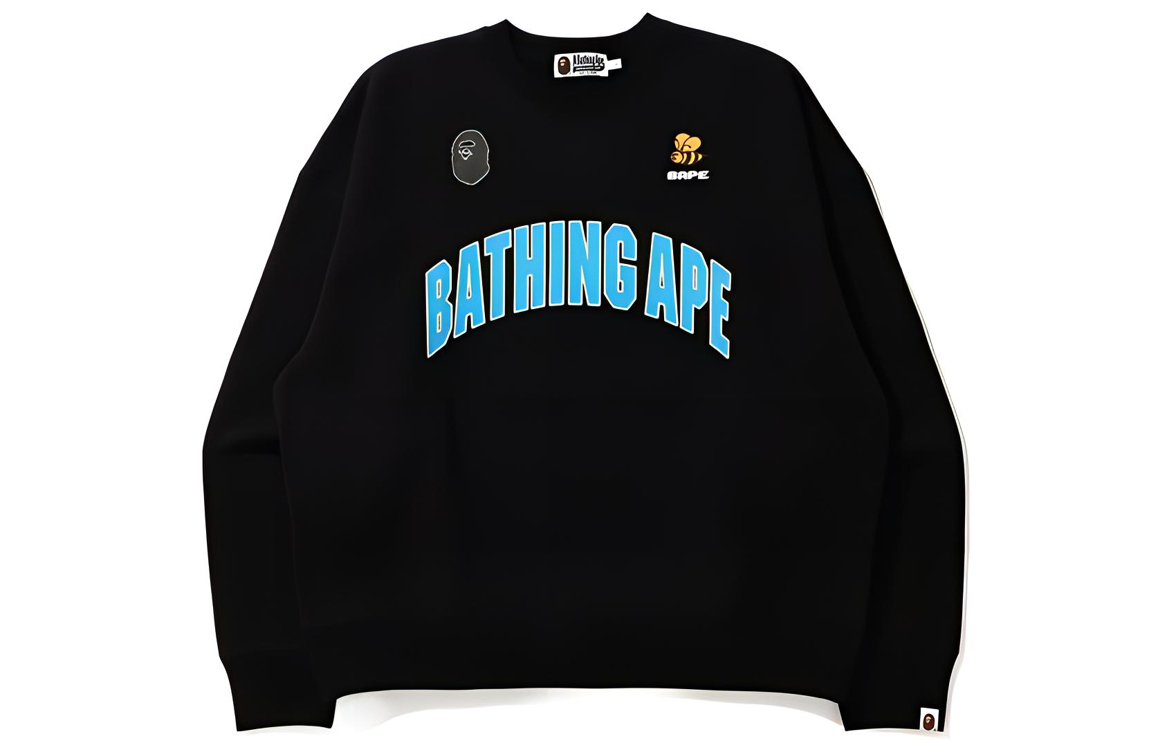 BAPE FW22 Letter Print Crewneck Pullover Sweatshirt Mens 0ZXSWM11301SF