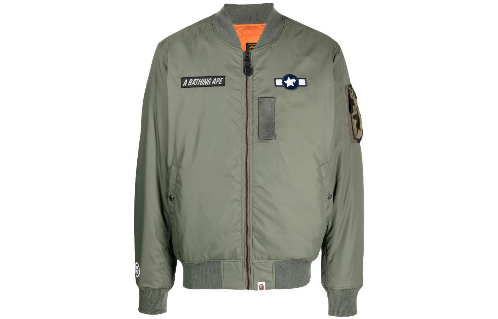 BAPE FW22 Logo Patch Flight Jacket for Men 0ZXJKM141001I