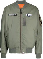 BAPE FW22 Logo Patch Flight Jacket for Men 0ZXJKM141001I BAPE FW22 Logo Patch Flight Jacket for Men 0ZXJKM141001I