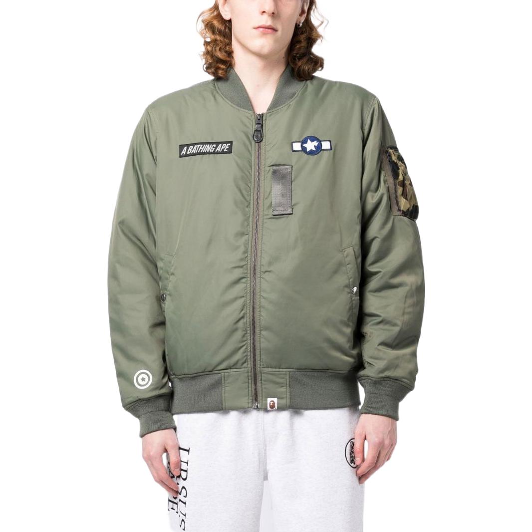 Shop 베이프 FW22 로고 패치 남성 플라이트 자켓 0ZXJKM141001I