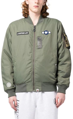 베이프 FW22 로고 패치 남성 플라이트 자켓 0ZXJKM141001I Shop 베이프 FW22 로고 패치 남성 플라이트 자켓 0ZXJKM141001I