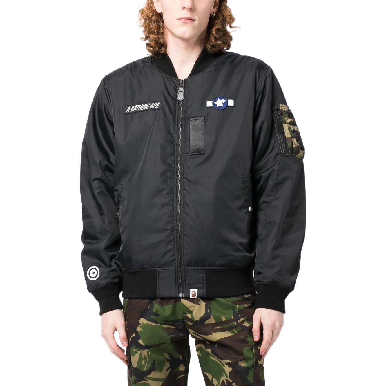 Sizing 베이프 FW22 로고 패치 남성 플라이트 자켓 0ZXJKM141001I