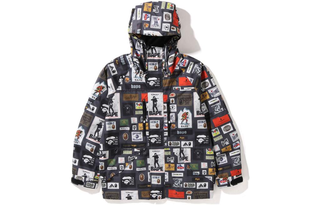 BAPE FW22 Logo Print Multicolor Hoodie Jacket for Men 0ZXLJM140005J