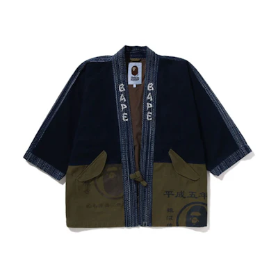 BAPE FW22 Military Kimono Colorblock Jacket Color-Contrast Outerwear 1I80-140-020