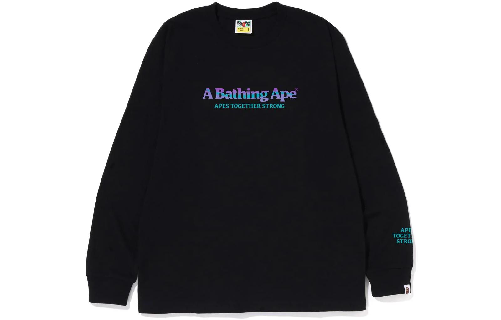 BAPE FW22 Mountain Gradient Logo Print Pullover Long Sleeve Tee 1I80-111-015