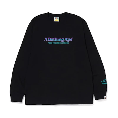 BAPE FW22 Mountain Gradient Logo Print Pullover Long Sleeve Tee 1I80-111-015