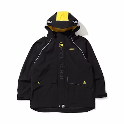 BAPE FW22 Pattern Letter Embroidery Colorblock Hooded Jacket Black () 0ZXJKM141008C
