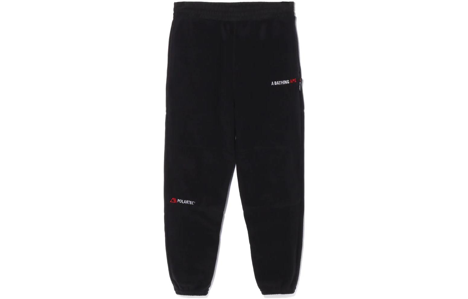 Shop Celana Jogger Pria BAPE FW22 Polartec Fleece Logo Bordir Pinggang Elastis. 1H80-152-009