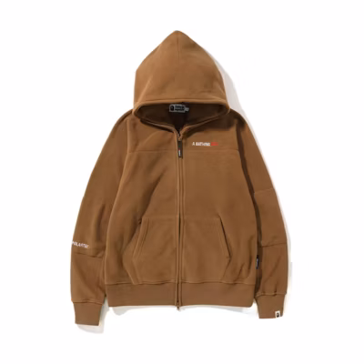 BAPE FW22 Polartec Wide Fit Full Zip Hoodie with Logo Embroidery for Men 1H80-115-008