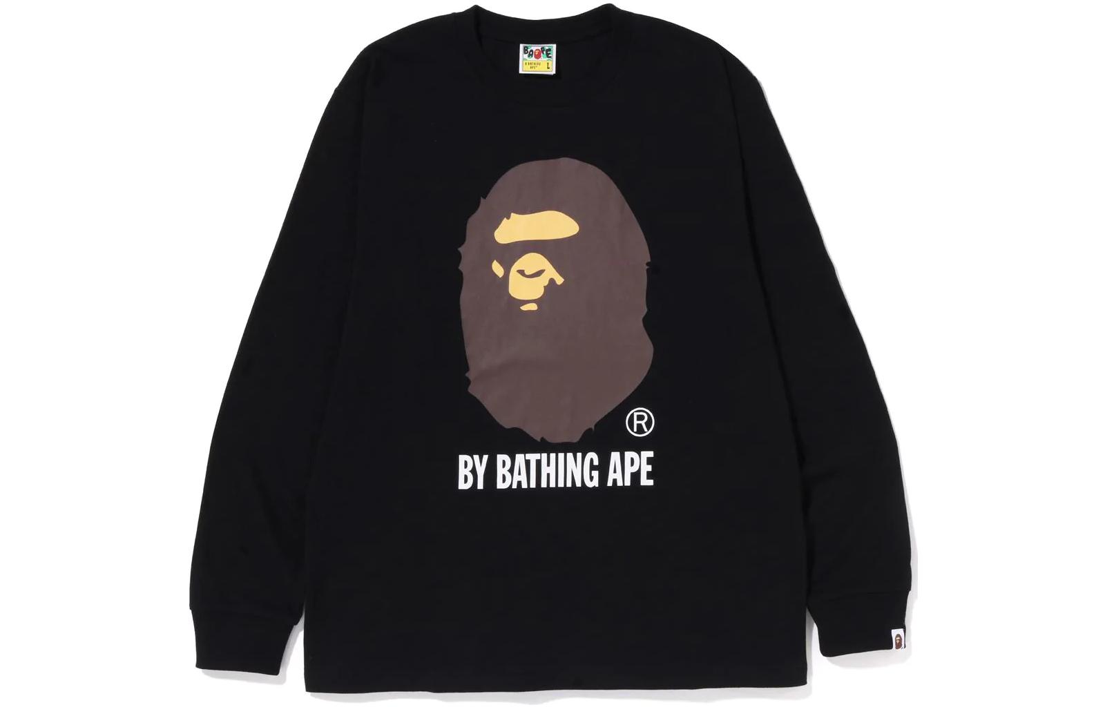 BAPE FW22 Pullover Long-Sleeve Sweatshirt with Front Logo Print 1I80-111-012