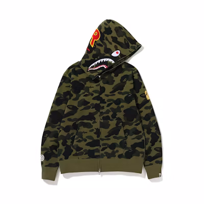 BAPE FW22 Shark Camo Appliqué Zip-Up Hoodie Unisex Couples Style 1I80-115-015