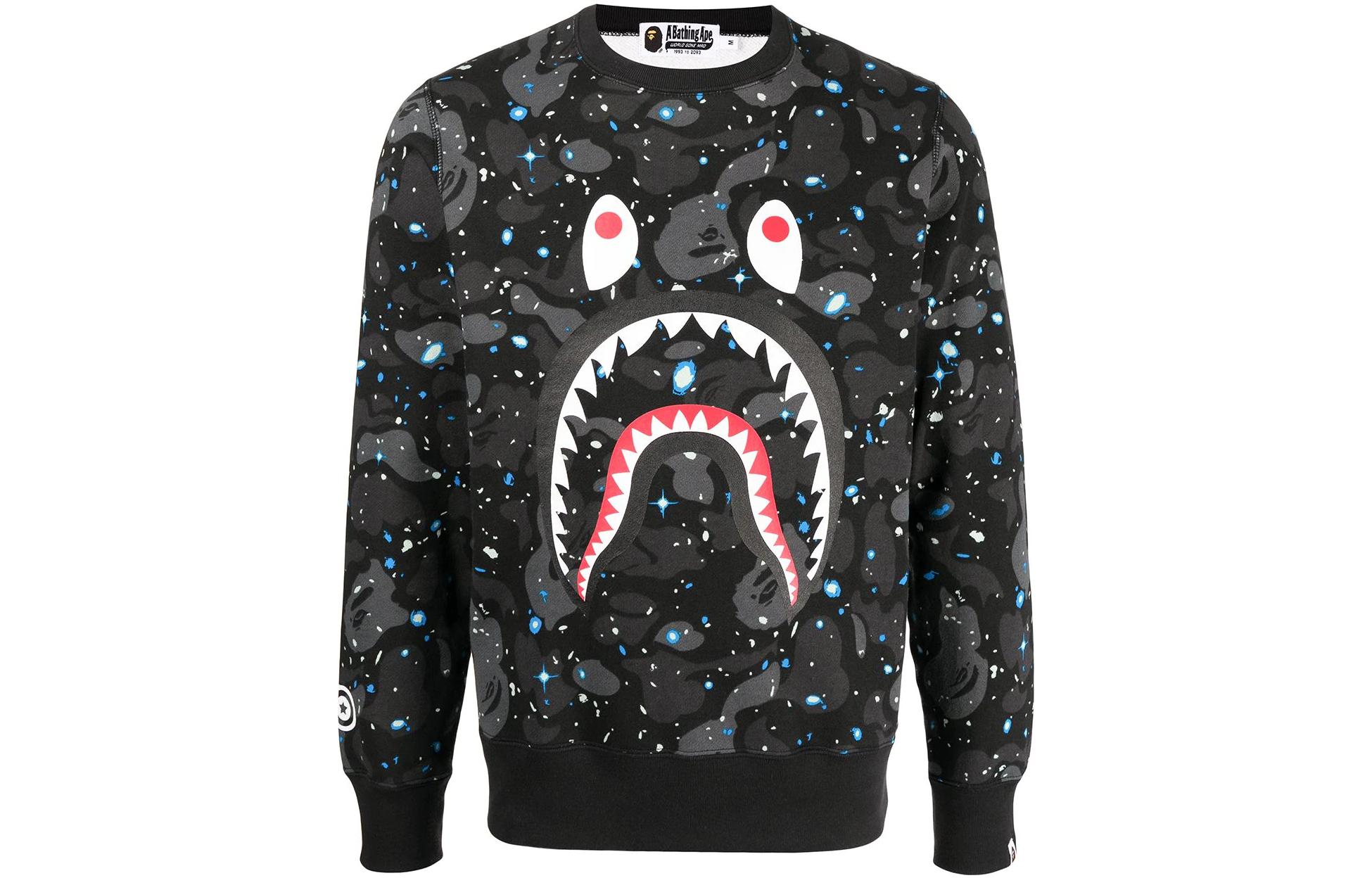 BAPE FW22 Shark Camo Face Print Hoodie Black 001SWH801003M