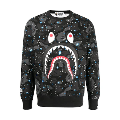 BAPE FW22 Shark Camo Face Print Hoodie Black 001SWH801003M