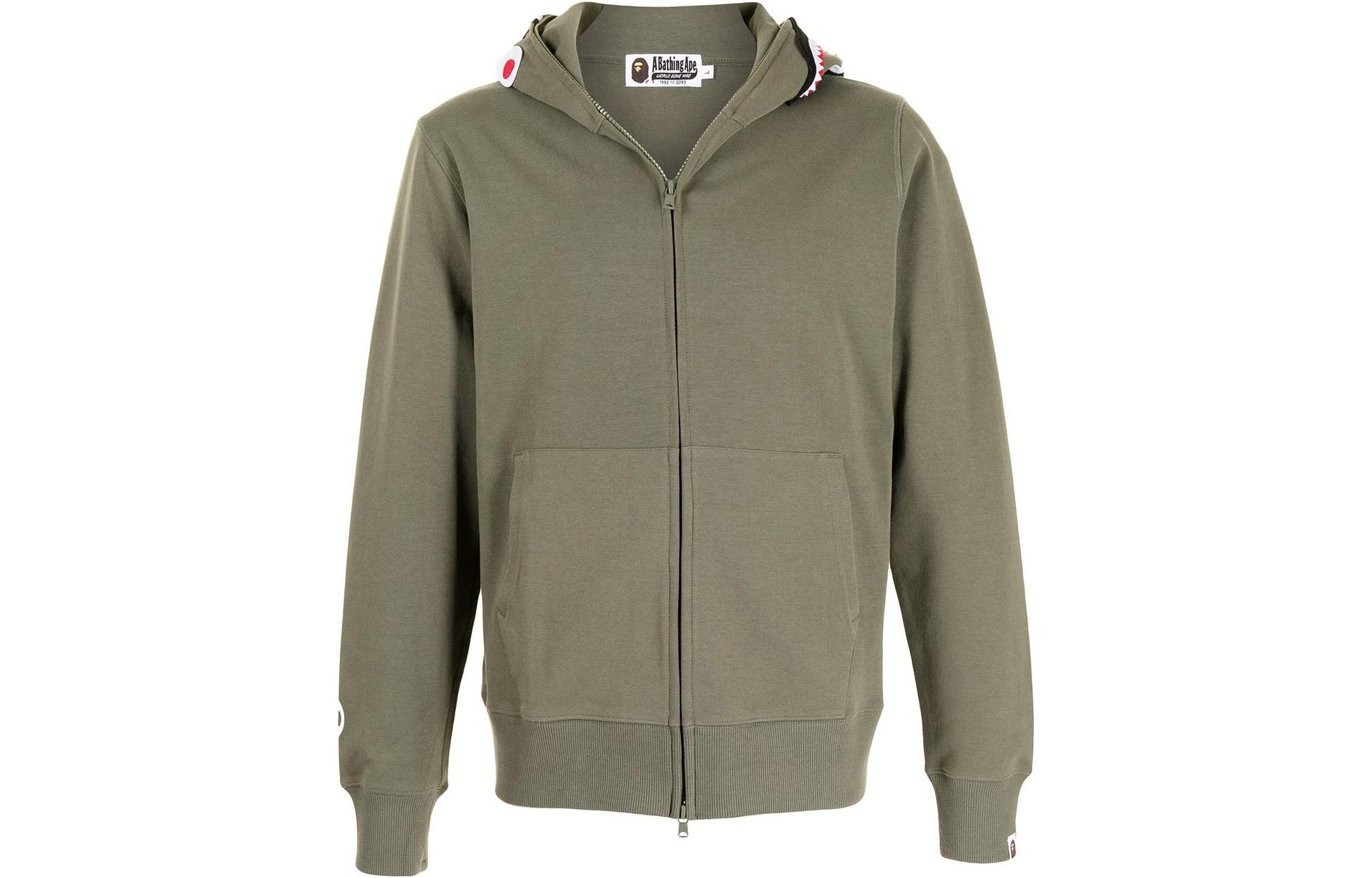 BAPE FW22 Shark Print Zip-Up Hoodie Green () 1G80115011OLD