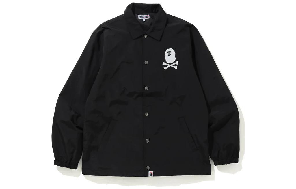 BAPE FW22 Skull Print Single-Breasted Jacket Black Casual Coat 4H70-140-001