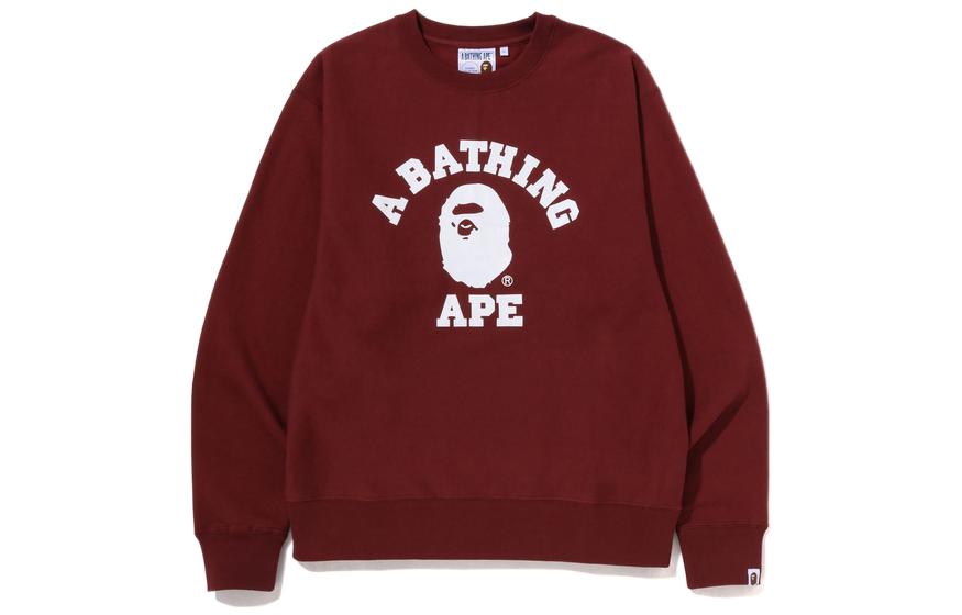 BAPE FW22 Solid Logo Print Crewneck Long Sleeve Sweatshirt 0ZXSWM113011J