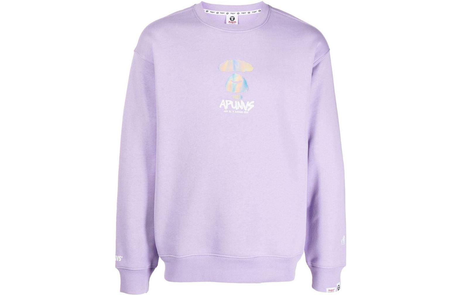 BAPE FW22 Solid Logo Print Crewneck Pullover Sweatshirt ASW3-978-XXJ