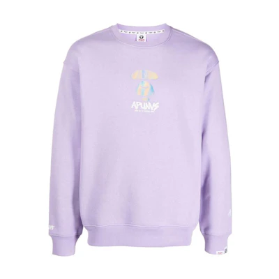 BAPE FW22 Solid Logo Print Crewneck Pullover Sweatshirt ASW3-978-XXJ
