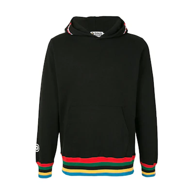 BAPE FW22 Striped Detail Pullover Hoodie Black () 1G30114004