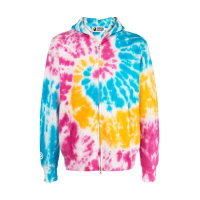 BAPE FW22 Tie-Dye Zip Hoodie Jacket Men’s Multicolor M115019CCMLX
