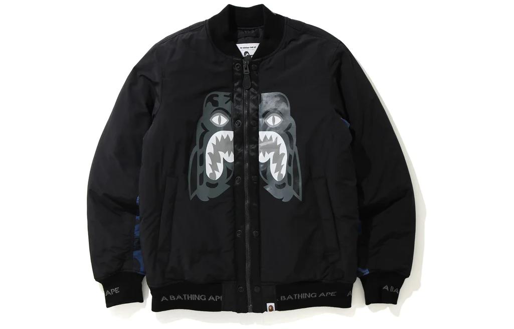 BAPE FW22 Tiger Varsity Bomber Jacket Black 1G80-141-010
