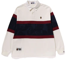 Order BAPE FW23 Ape Camo Patchwork Long Sleeve Loose Polo Shirt White 0ZXPOM112051L
