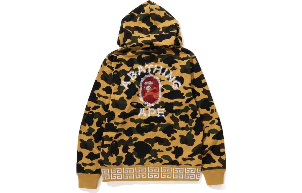 BAPE FW23 Brush College Camo Ape Logo Embroidered Hoodie Unisex 1J80-114-010