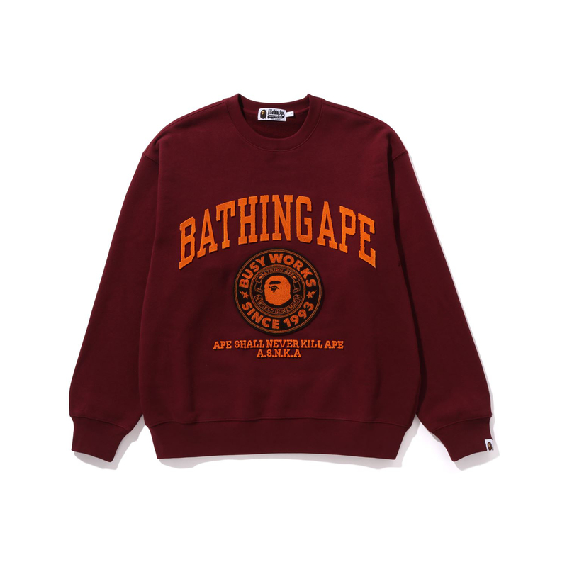 Bape FW23 College Graphic Crewneck Colorblock Sweatshirt . 0ZXSWM113060L