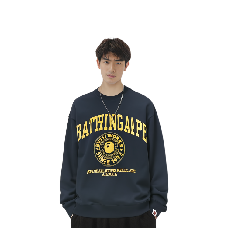 Bape FW23 College Graphic Crewneck Colorblock Sweatshirt . 0ZXSWM113060L 圖 5