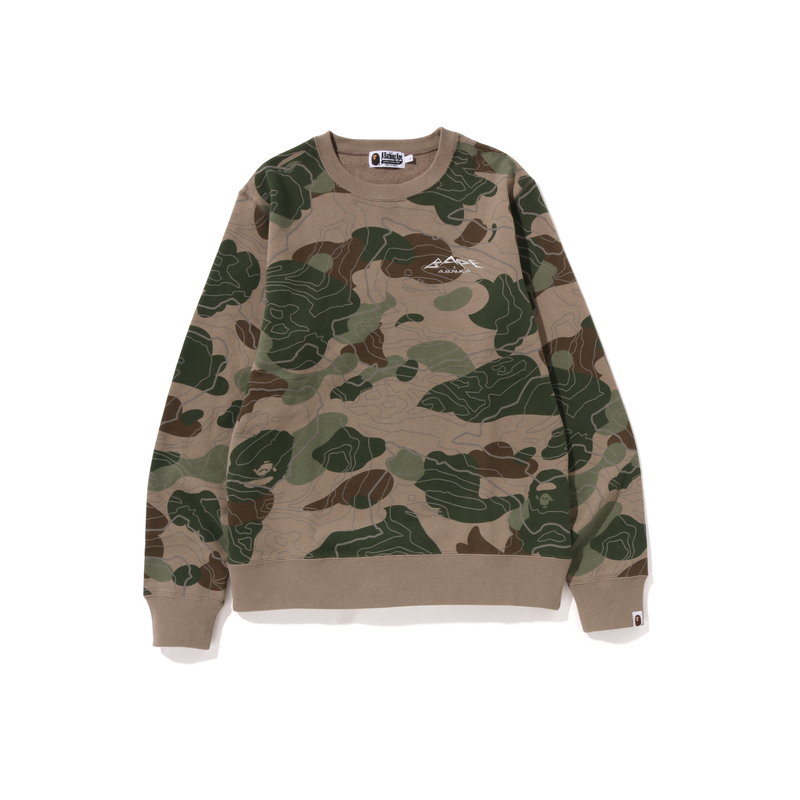 BAPE FW23 Layered Line Camo Loose Fit Crewneck Sweatshirt 0ZXSWM113005L