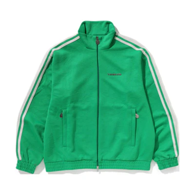 BAPE FW24 Logo Zip-Up High Neck Casual Jacket with Elastic Hems. 0ZXSWM113309N