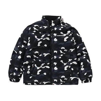 BAPE FW24 Camo Logo Puffer Jacket - Camouflage/Black. 1k80-144-008