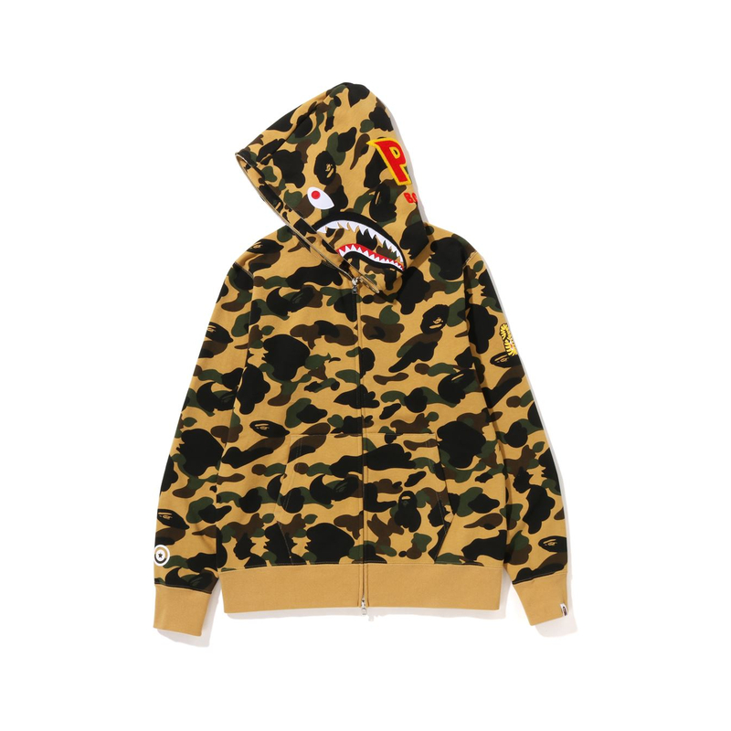 BAPE FW24 Shark Embroidered Camo Zip-Up Hoodie 0ZXSWM115004N 圖 3