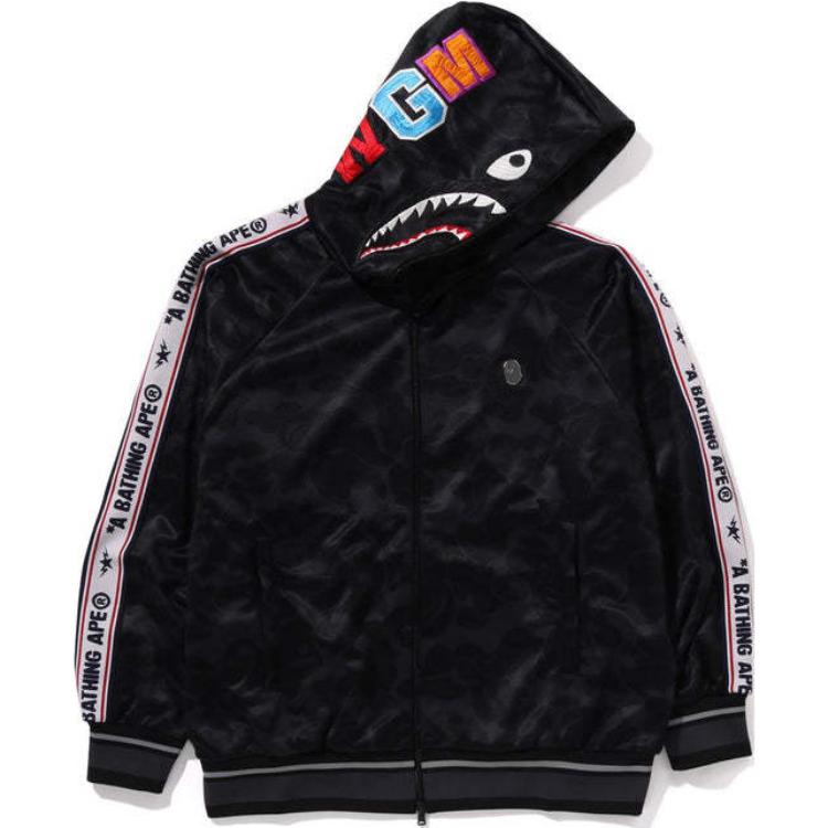 BAPE FW24 Shark Hoodie with Ribbed Hem and Full Zip 1k80-115-308