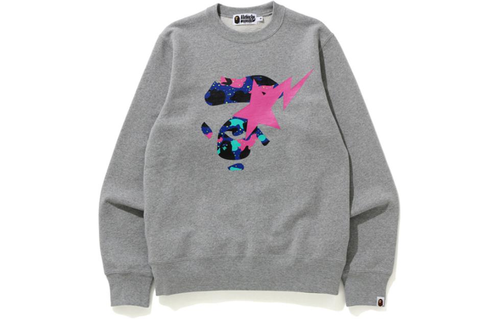 BAPE Galaxy Camouflage Ape Print Crewneck Sweatshirt Men 0ZXSWM113901F