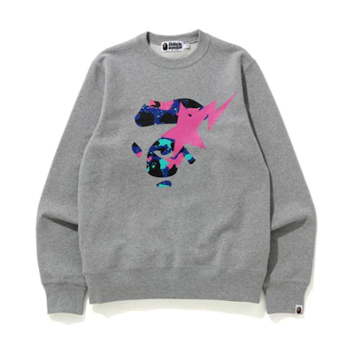BAPE Galaxy Camouflage Ape Print Crewneck Sweatshirt Men 0ZXSWM113901F