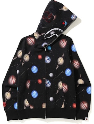 BAPE Galaxy Shark Full Zip Hoodie Black Buy BAPE Galaxy Shark Full Zip Hoodie Black