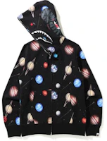 Order BAPE Galaxy Shark Full Zip Hoodie Black