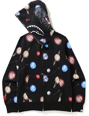 BAPE Galaxy Shark Full Zip Hoodie Black Order BAPE Galaxy Shark Full Zip Hoodie Black
