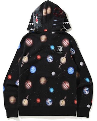 BAPE Galaxy Shark Full Zip Hoodie Black Lookbook BAPE Galaxy Shark Full Zip Hoodie Black