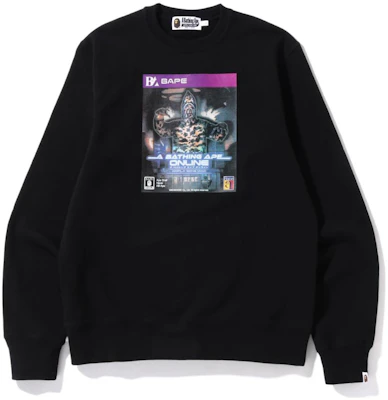 BAPE ゲームパッケージ グラフィック クルーネック プルオーバースウェットシャツ ブラック 1I30-113-004 Buy BAPE ゲームパッケージ グラフィック クルーネック プルオーバースウェットシャツ ブラック 1I30-113-004