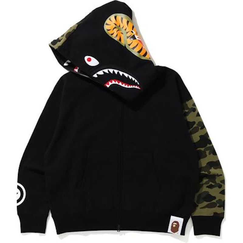 BAPE Giant Shark Full Zip Hoodie Black 圖 2