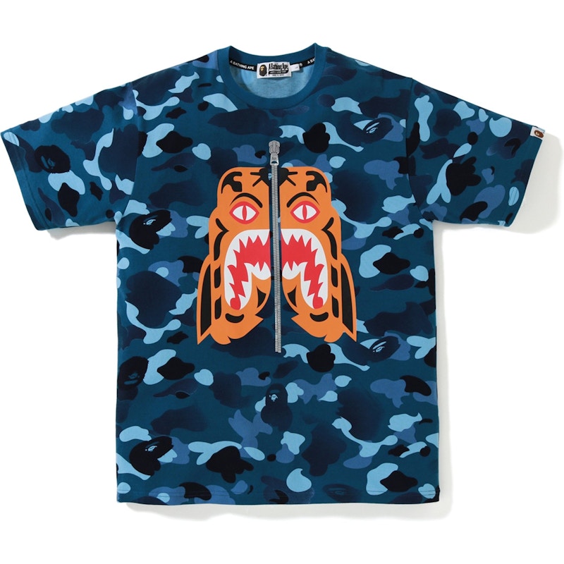 BAPE Gradation Camo Tiger Tee Blue