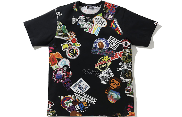 BAPE Graffiti Patchwork Letter Print Crewneck Short Sleeve T-Shirt . 1H30-109-013 圖 2