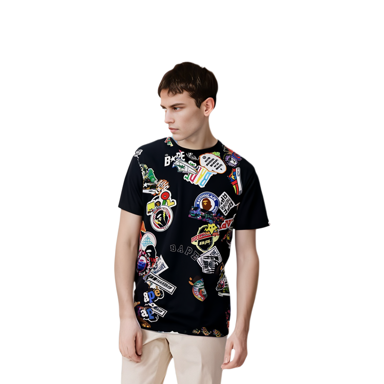 BAPE Graffiti Patchwork Letter Print Crewneck Short Sleeve T-Shirt . 1H30-109-013 圖 4